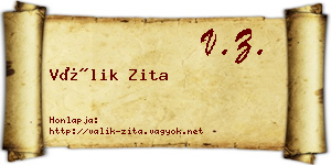 Válik Zita névjegykártya