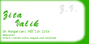 zita valik business card